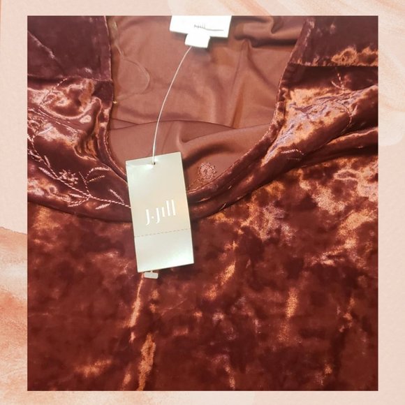 NWT Pinot Crushed Velvet Blouse - Picture 2 of 4